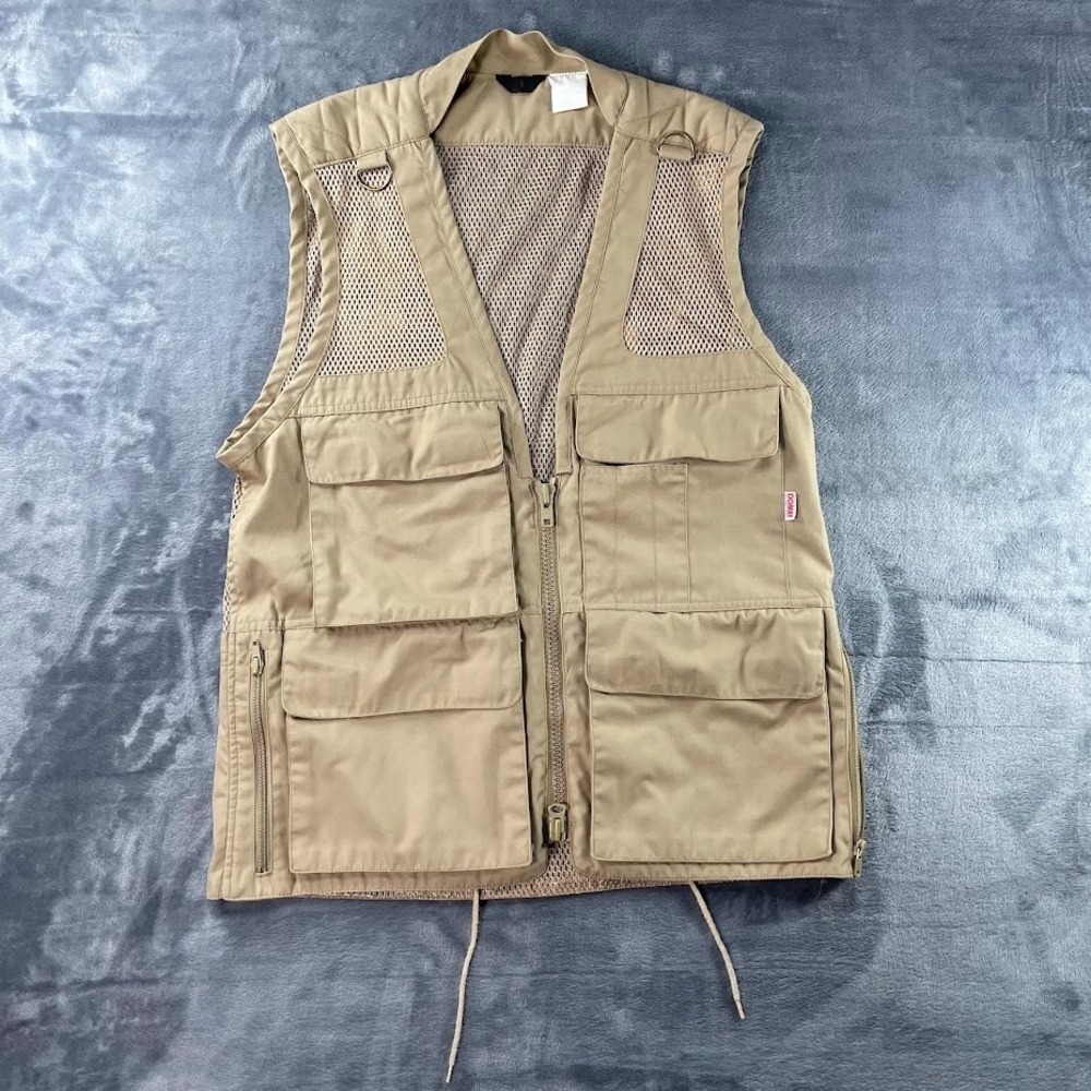 Domke PhoTogs Mens Size 1 (M) Photo Vest Beige Cargo Pocket Safari Vented Mesh